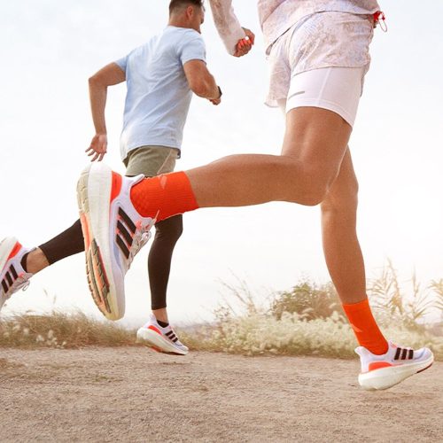 Adidas Ultraboost Light White Black Solar Red utcai cipő