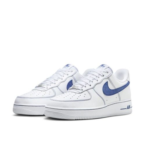 Nike Air Force 1 Low '07 LV8 White Deep Royal Blue utcai cipő