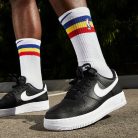 Nike Air Force 1 Low '07 Black White Pebbled Leather utcai cipő