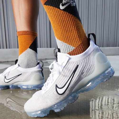 Nike Air VaporMax 2021 FK White Black Metallic Silver